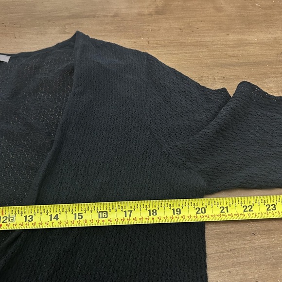 J. Jill Sweater Womens Large Black Open Front Cardigan Cotton Viscose NWT - Picture 7 of 7